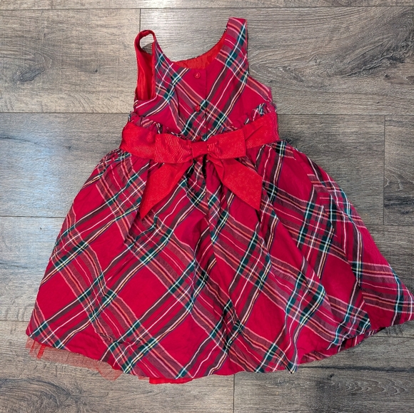 Janie and Jack 4T Toddler Girl Holiday Christmas Dress Red Plaid Formal Green - Picture 2 of 6